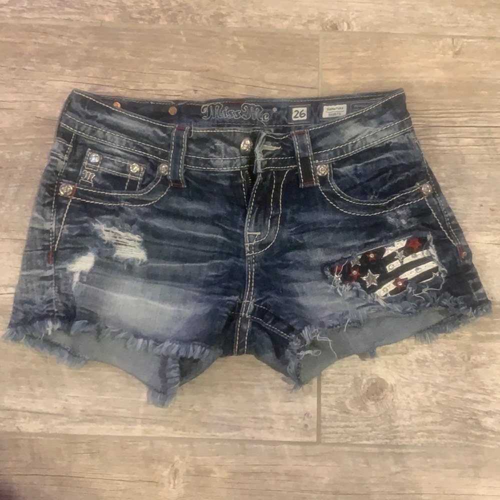 Miss me patriotic denim shorts